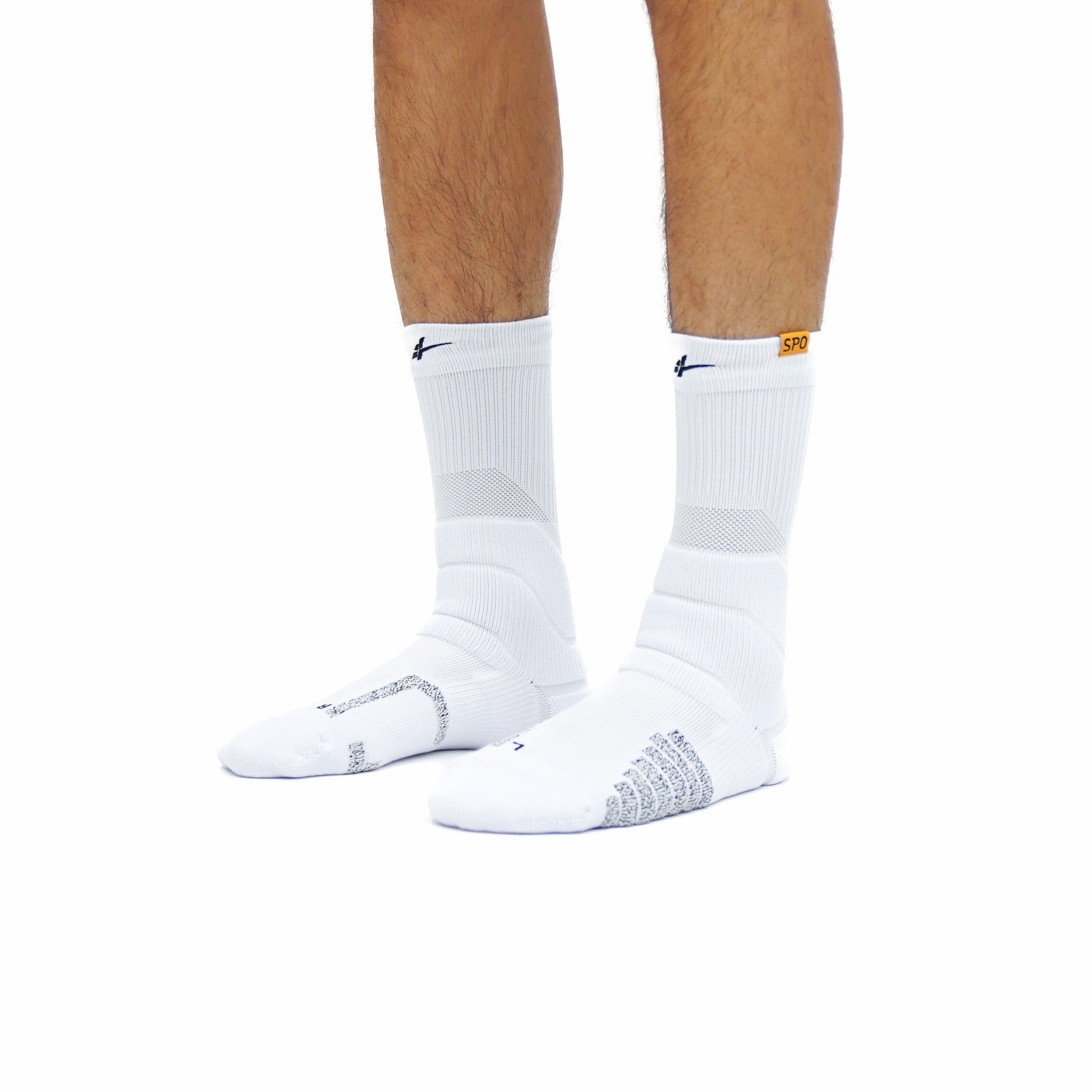 Chaussettes Mid PRO SPO Blanches - Performance Basketball